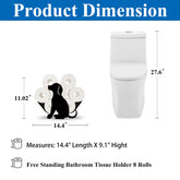 Funny Animal Dog Paper Roll Holder Stand, Decorative Black Metal Paper Roll Holders, Toilet Paper Storage for Bathrooms Kitchen, Metal Toilet Paper Organizer Hold Extra 8 Rolls